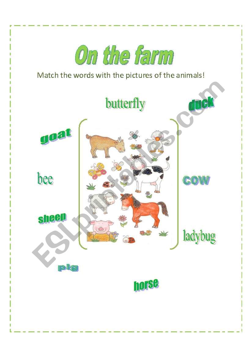 Farm animals and three pretty insects!!