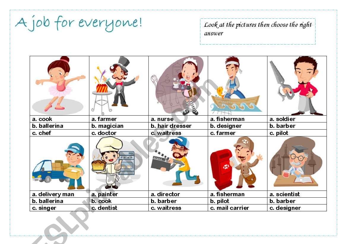 A job 4 everyone part 3/3 worksheet