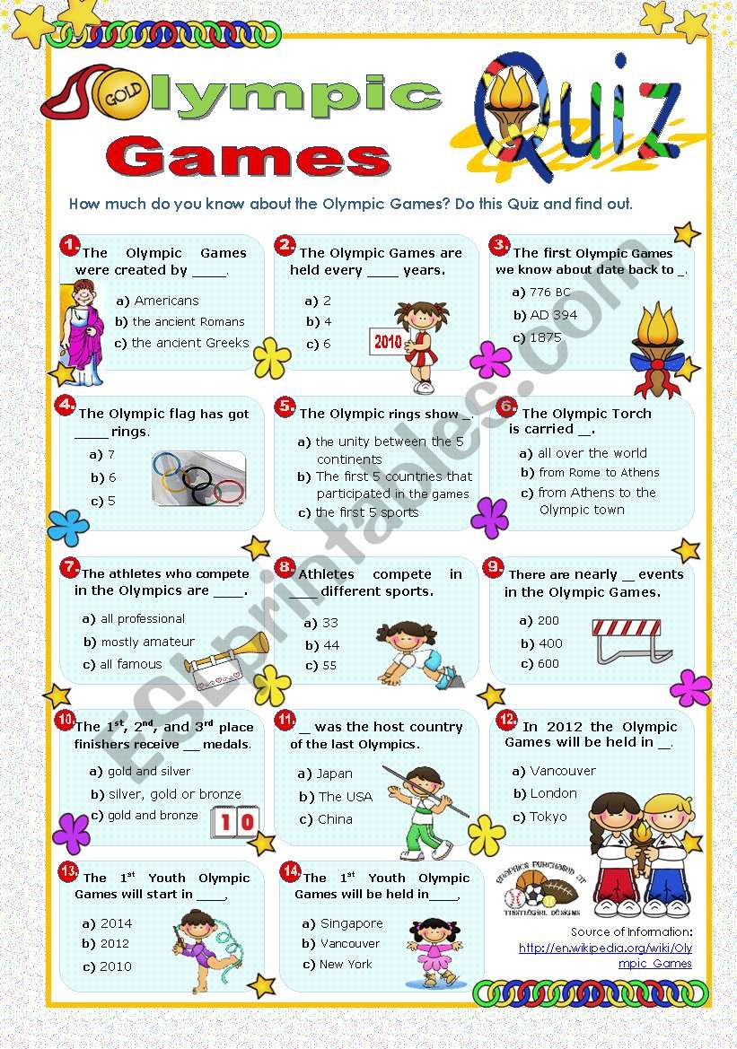 Olympic Games Quiz worksheet