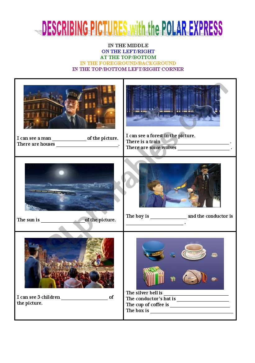 Describing pictures with the Polar Express IN-ON-AT