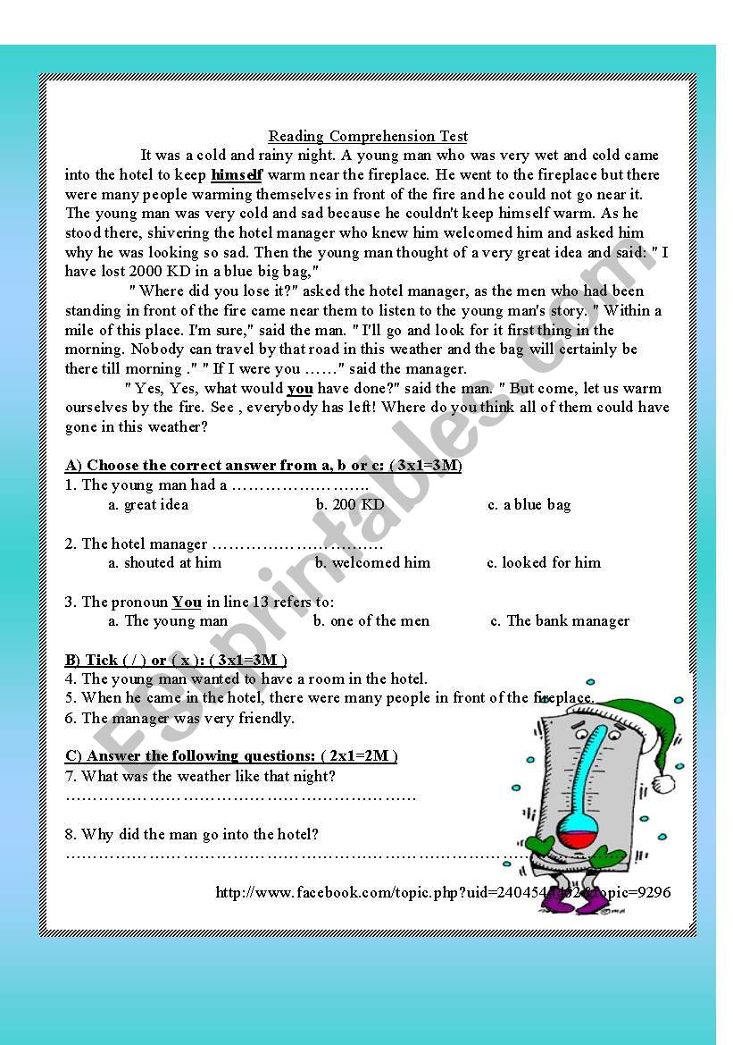 Reading Comprehension worksheet