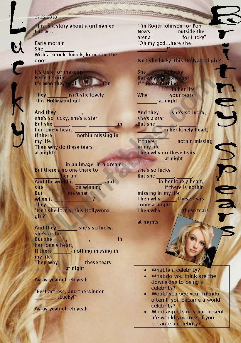 Britney Spears Lucky ( listening activity)
