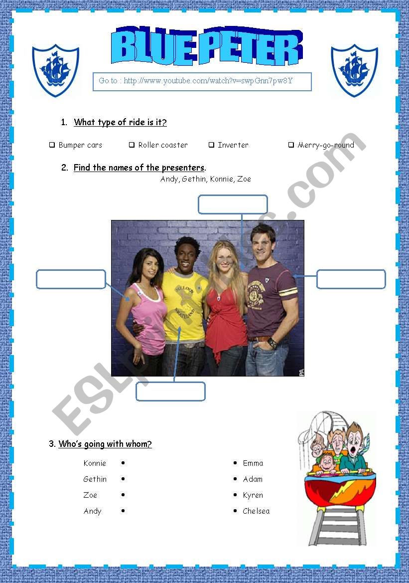 Rollercoasters worksheet