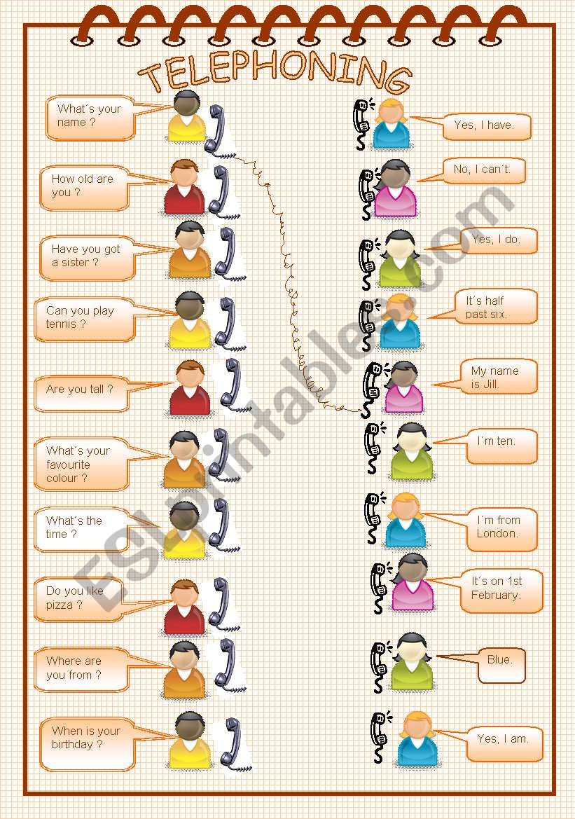 TELEPHONING worksheet