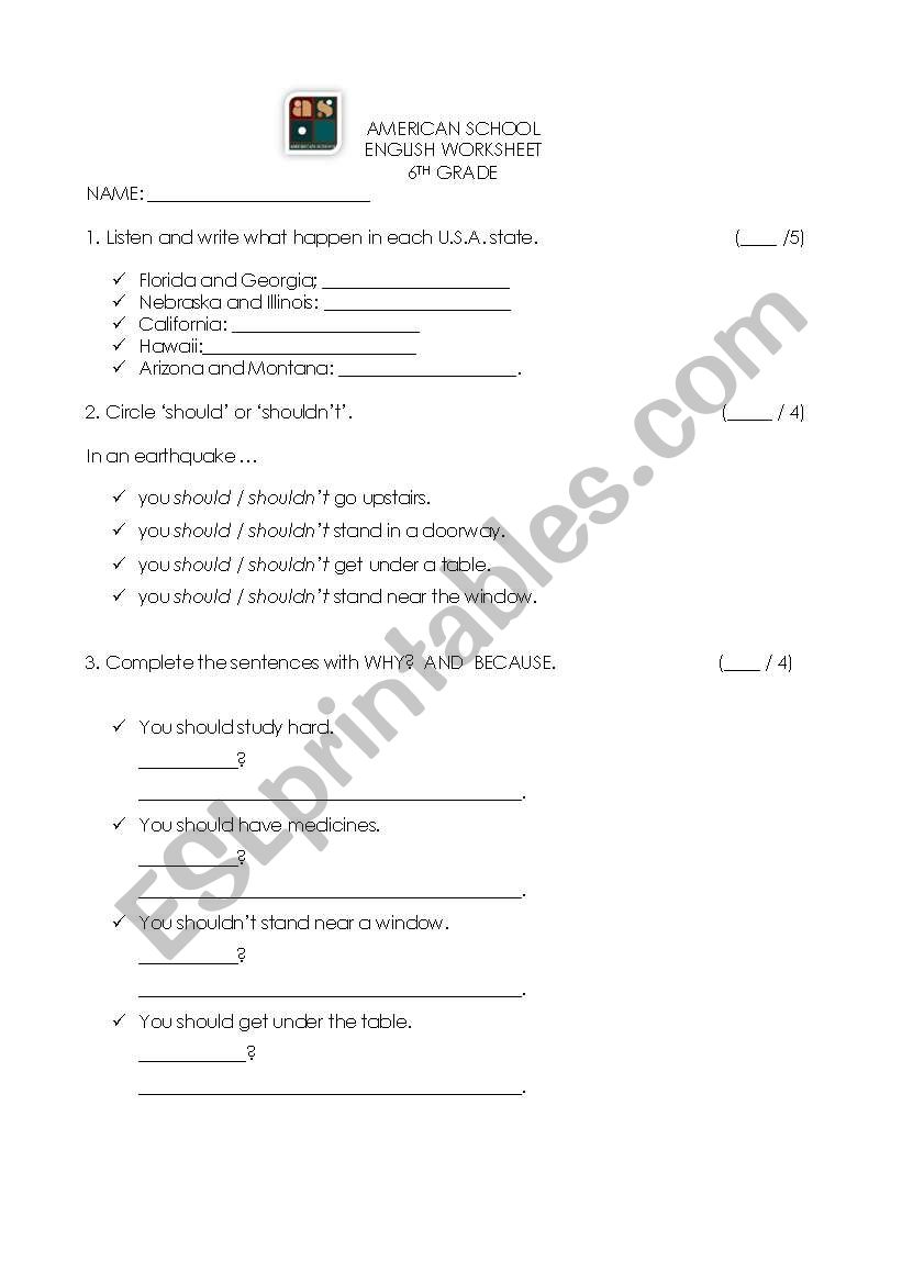 should. will worksheet