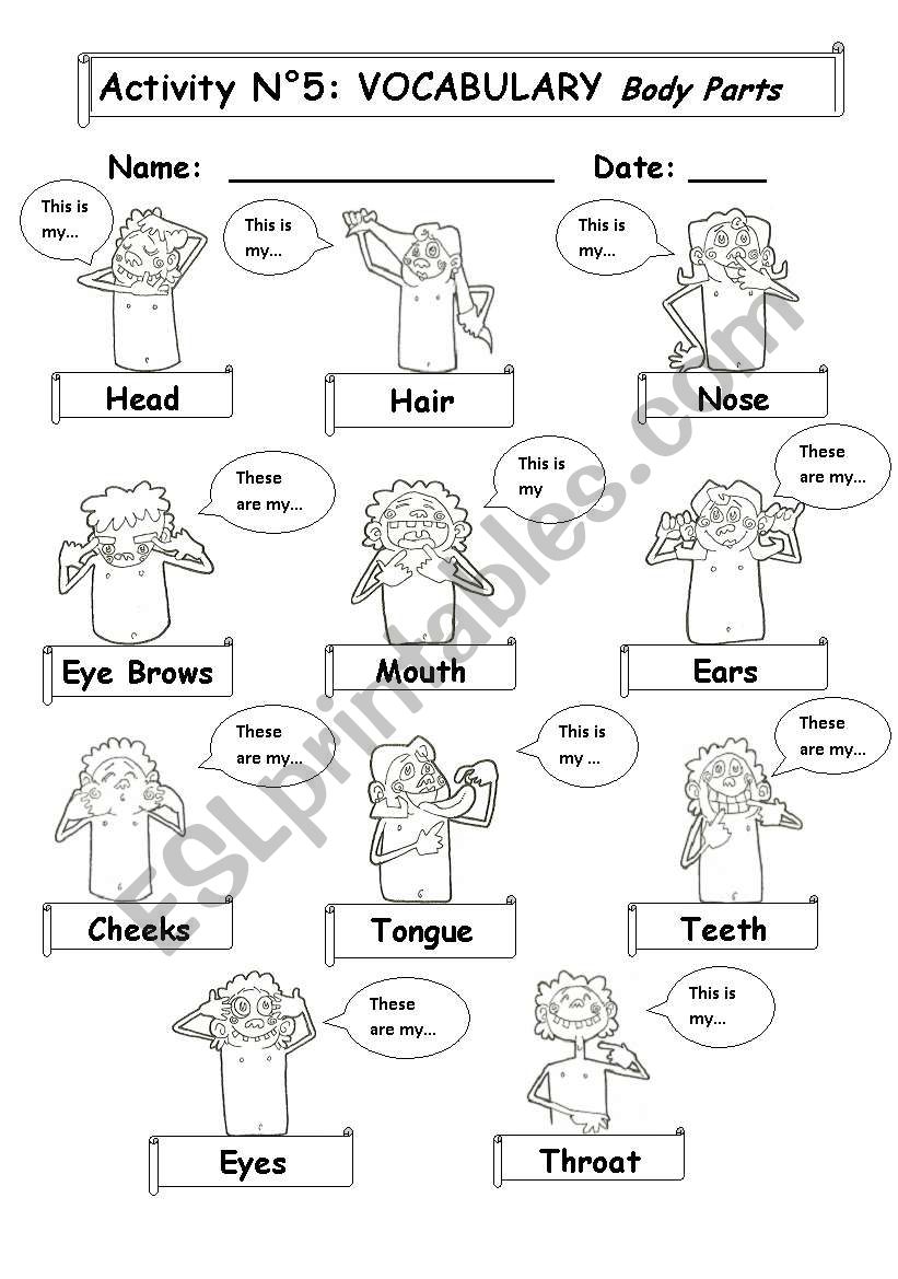 BODY PARTS worksheet