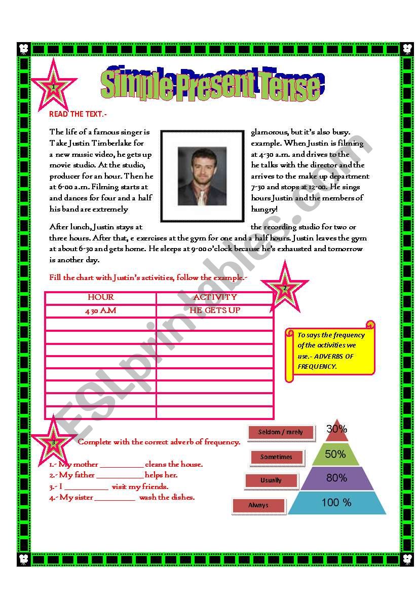 simple present tense worksheet