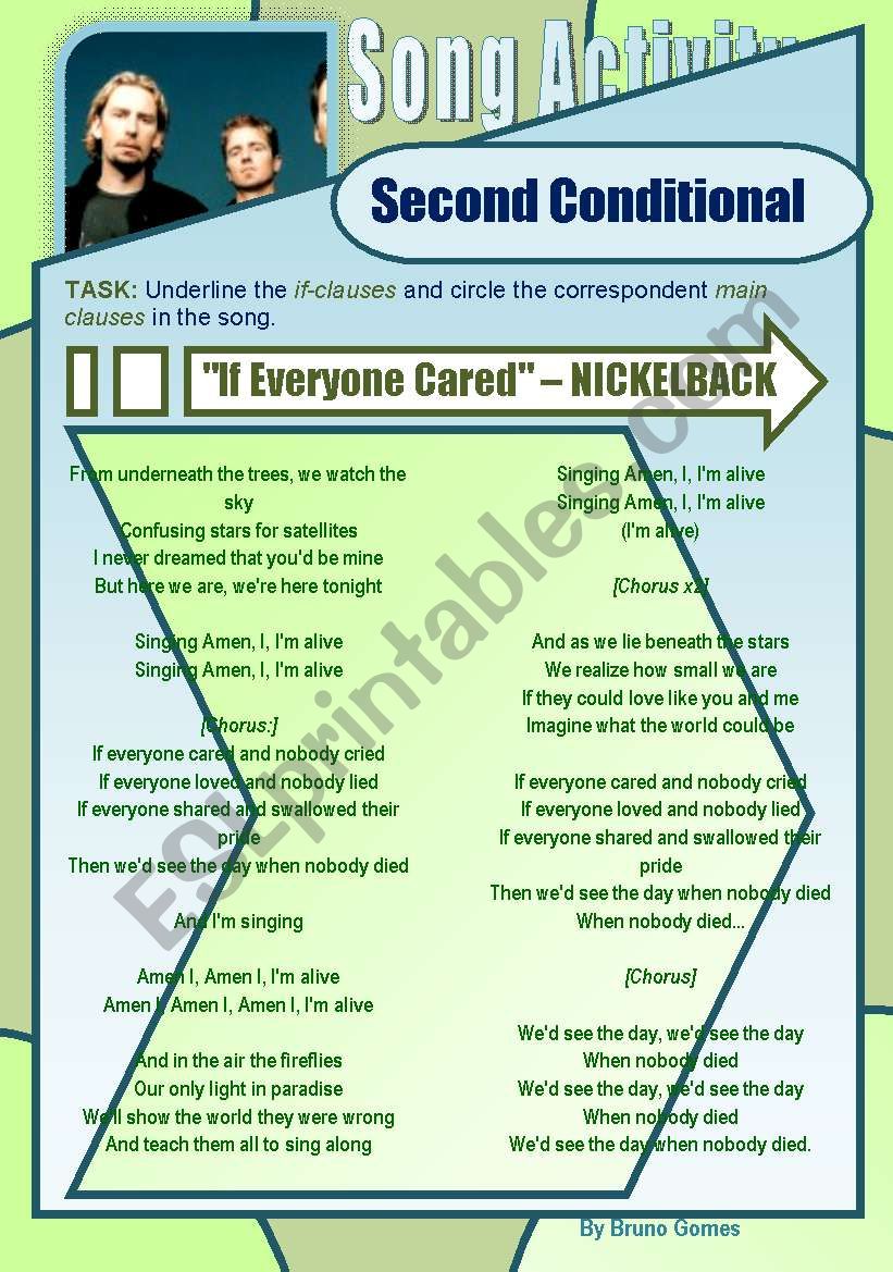 Second Conditional - Song Activity - If Everyone Cared (Nickelback)