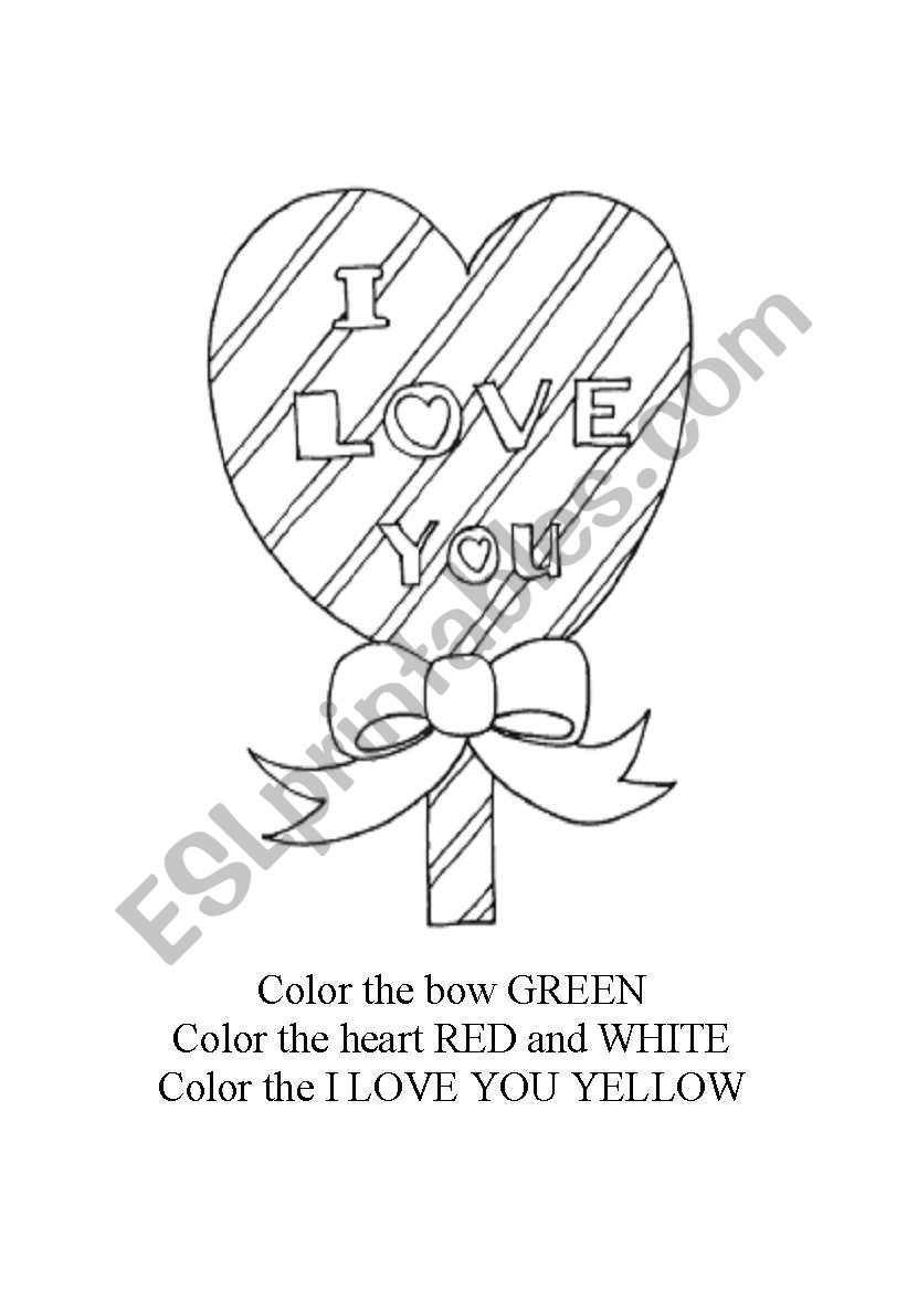 I Love You  worksheet