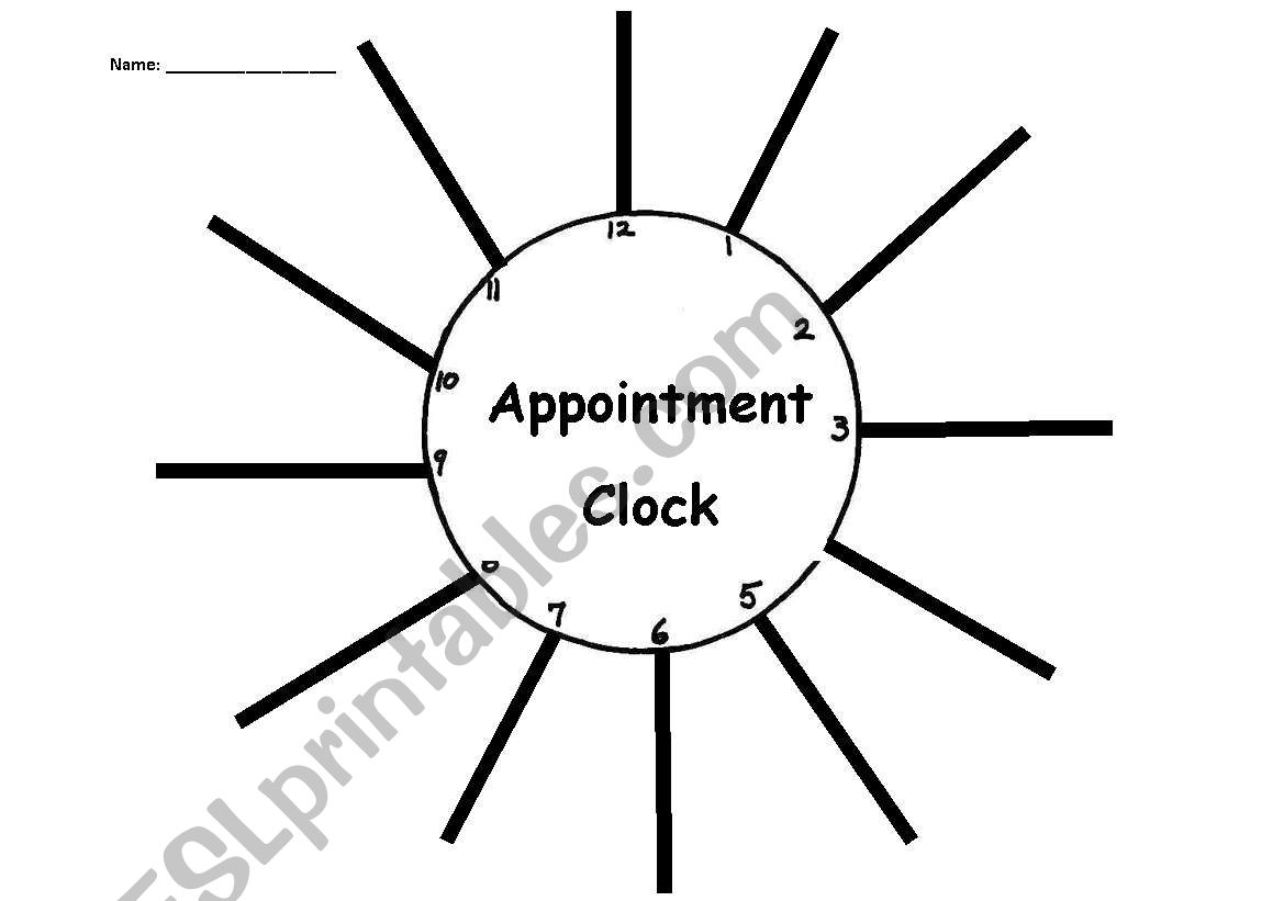 Time: Appointment Clock worksheet