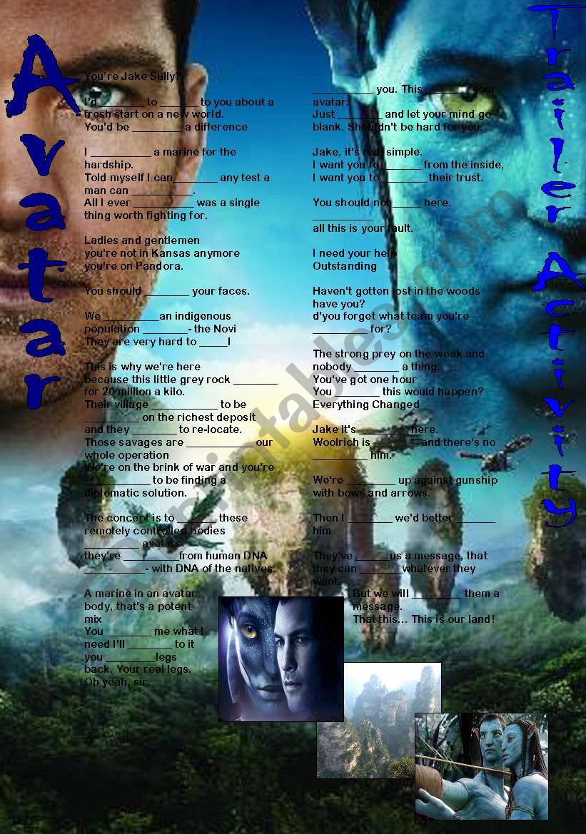 Avatar (the activity based on the trailer)