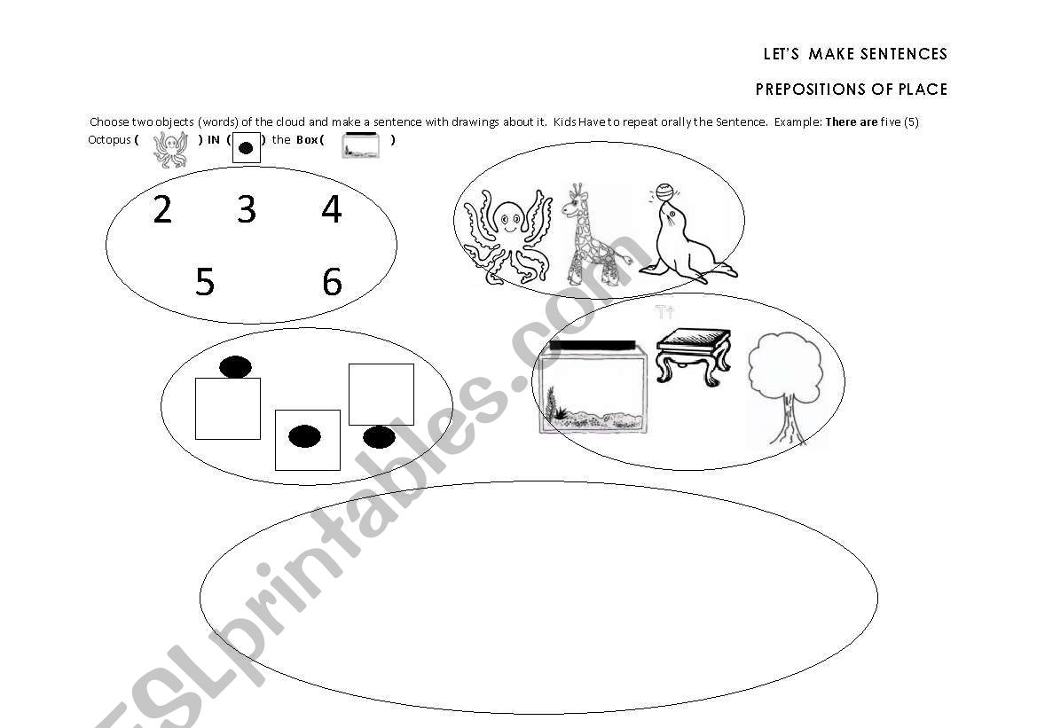 PREPOSITIONS OF  PLACE  worksheet