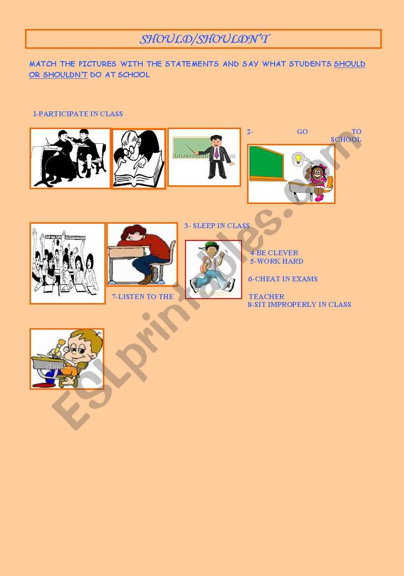 should/shouldnt worksheet