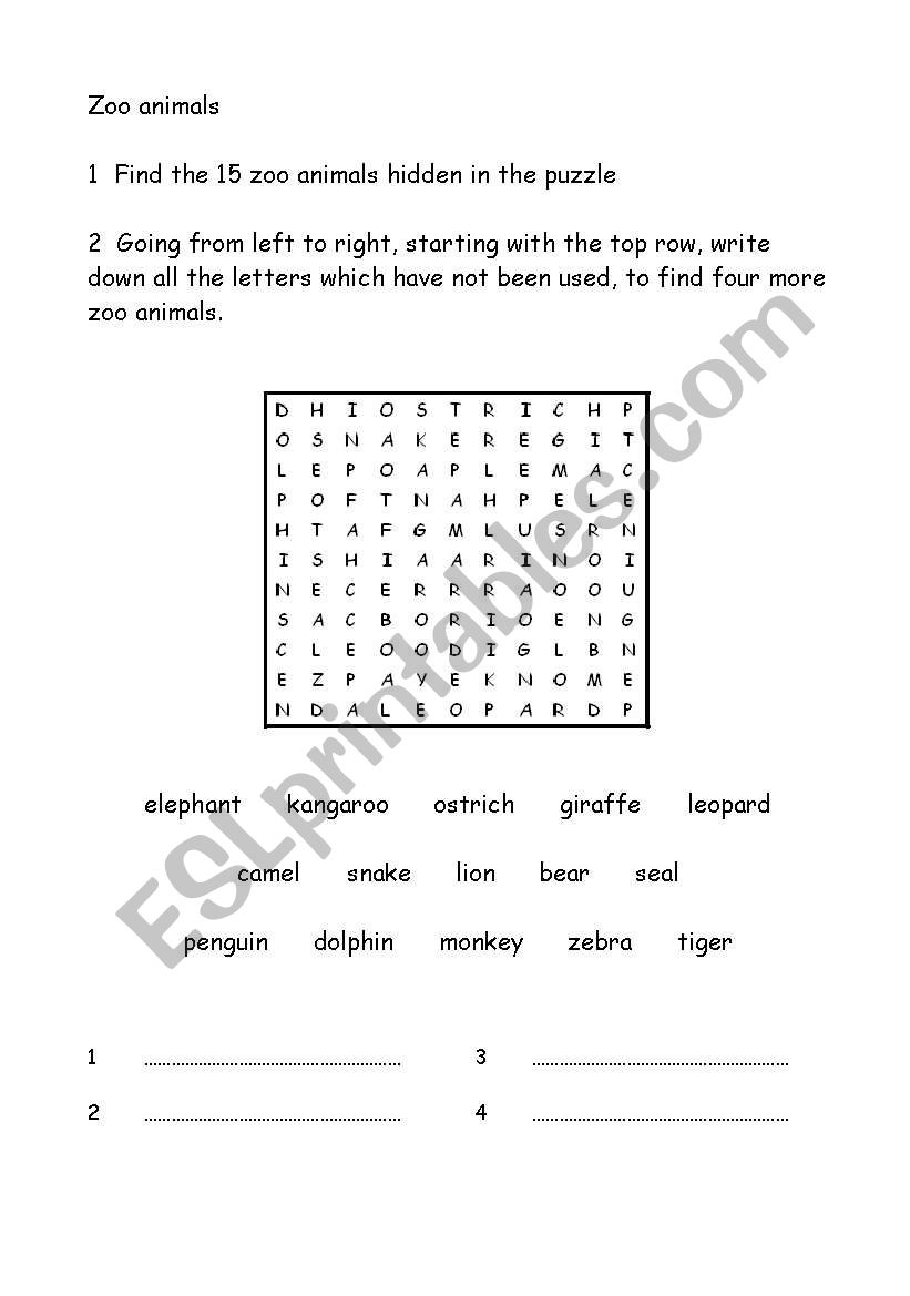 ANIMAL MAZE worksheet