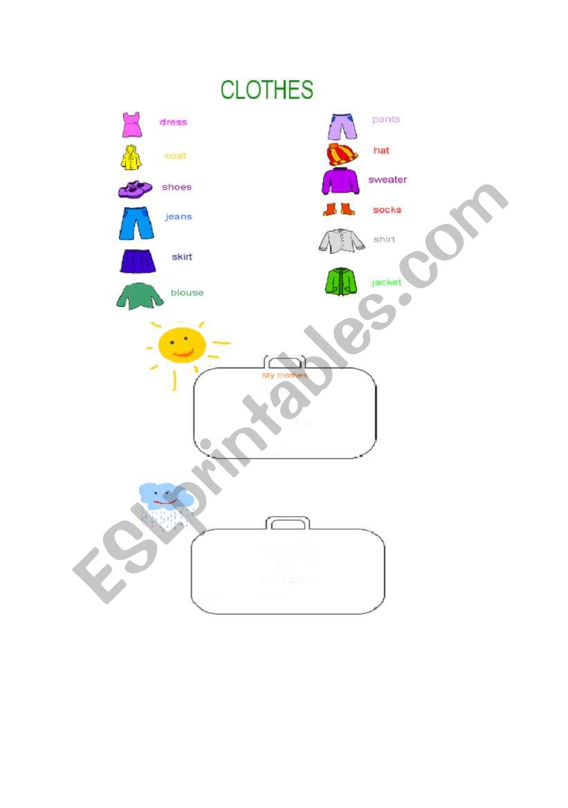 clothes  worksheet