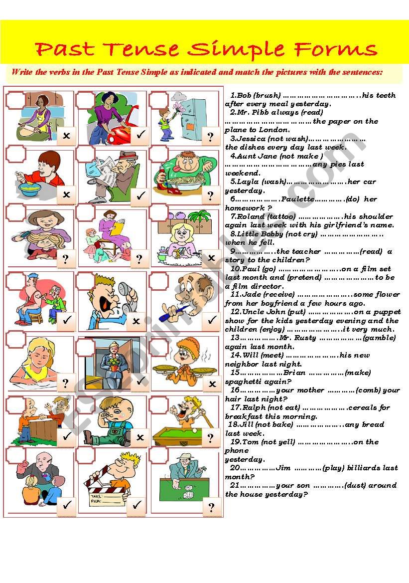 Past Tense Simple -affirmative, negative and interrogative forms