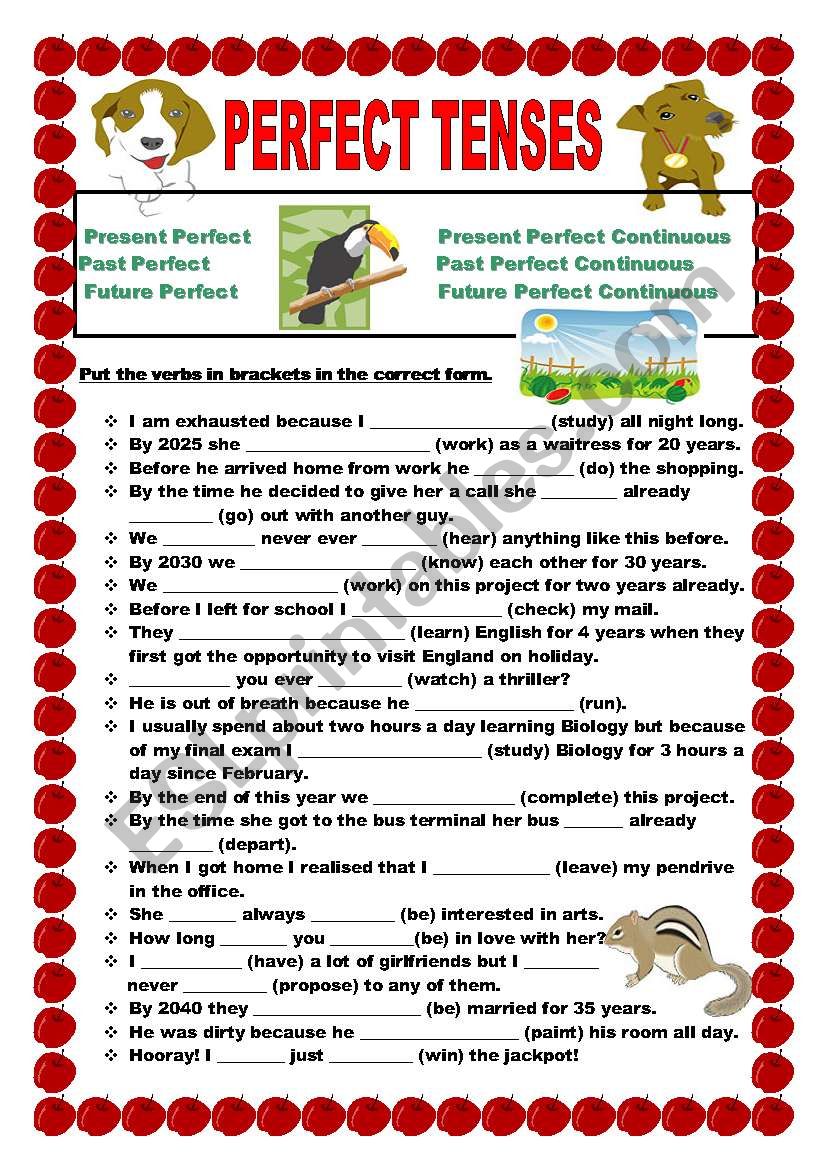 Present Perfect Tense Worksheet Grade 8