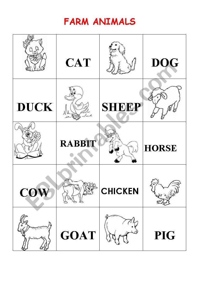 FARM ANIMALS worksheet