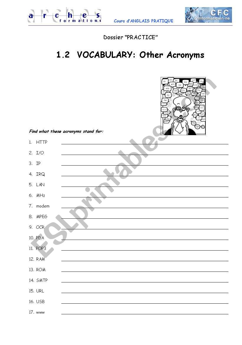 Computing Acronyms 2 worksheet