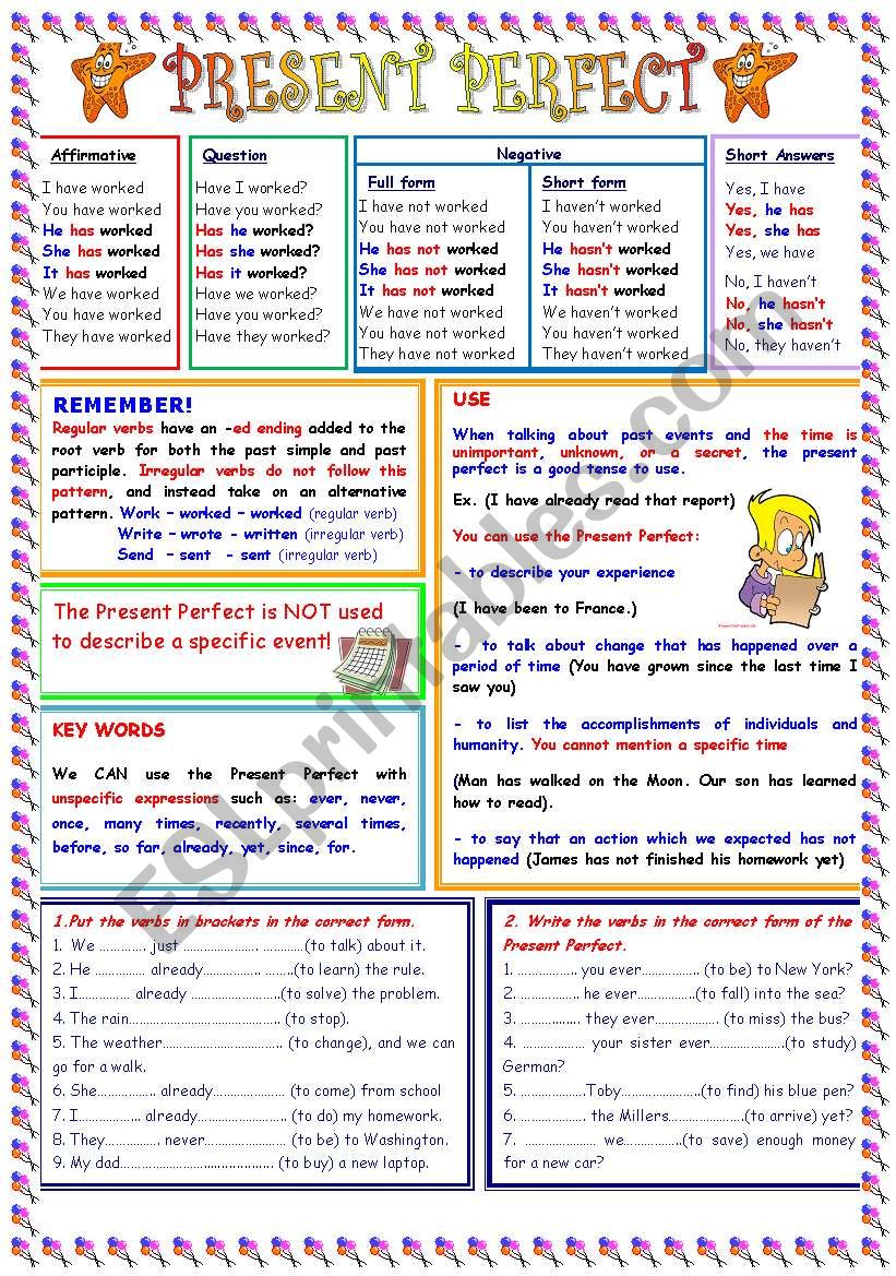 Present Perfect worksheet