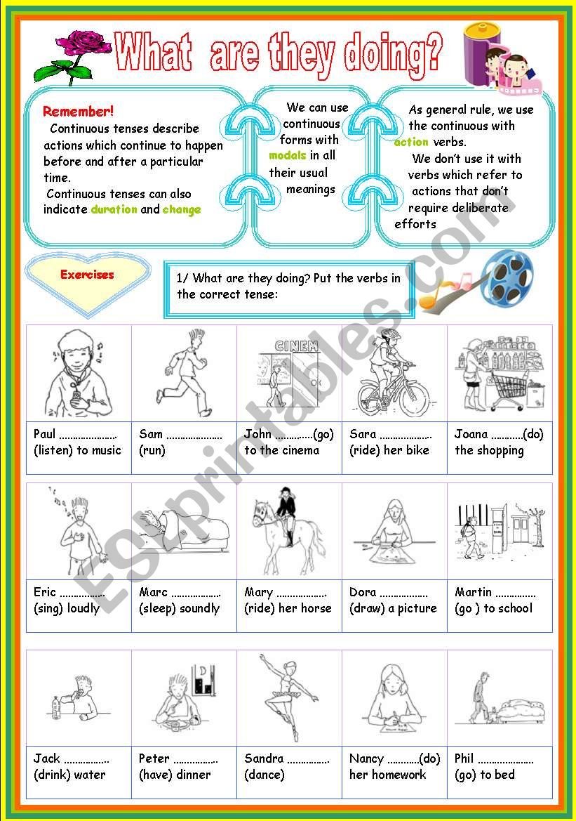 what are they doing? worksheet