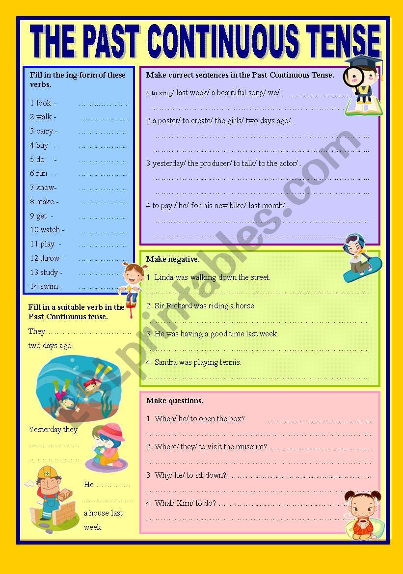 The Past Continuous Tense worksheet