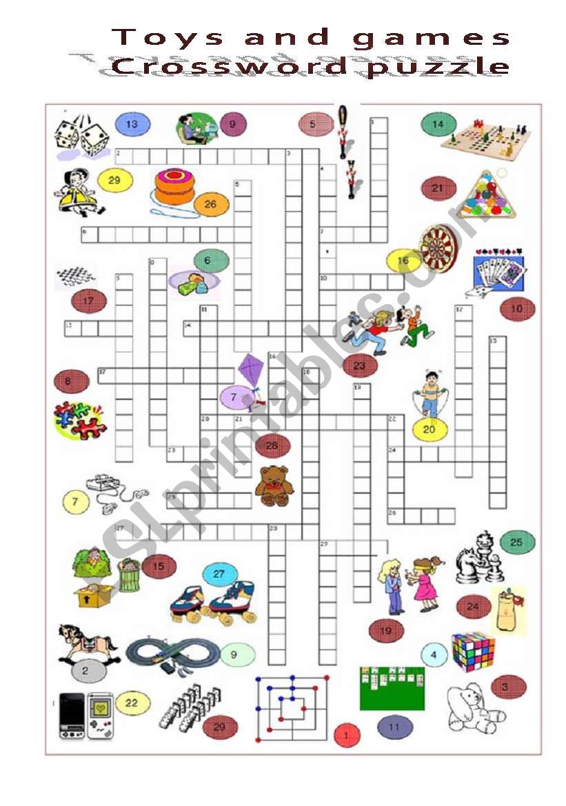 Toys and games Crossword puzzle 3/3