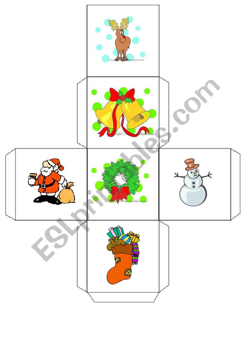 Christmas dice worksheet