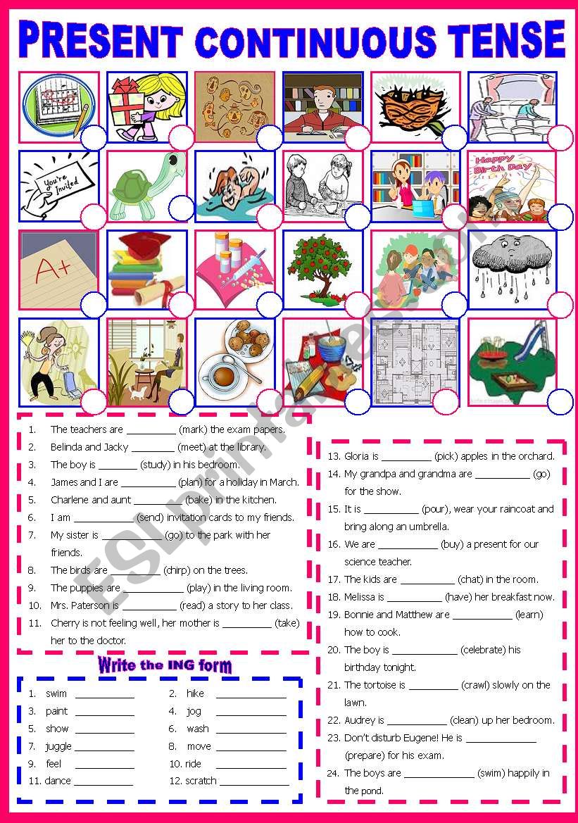 Present Continuous Tense worksheet