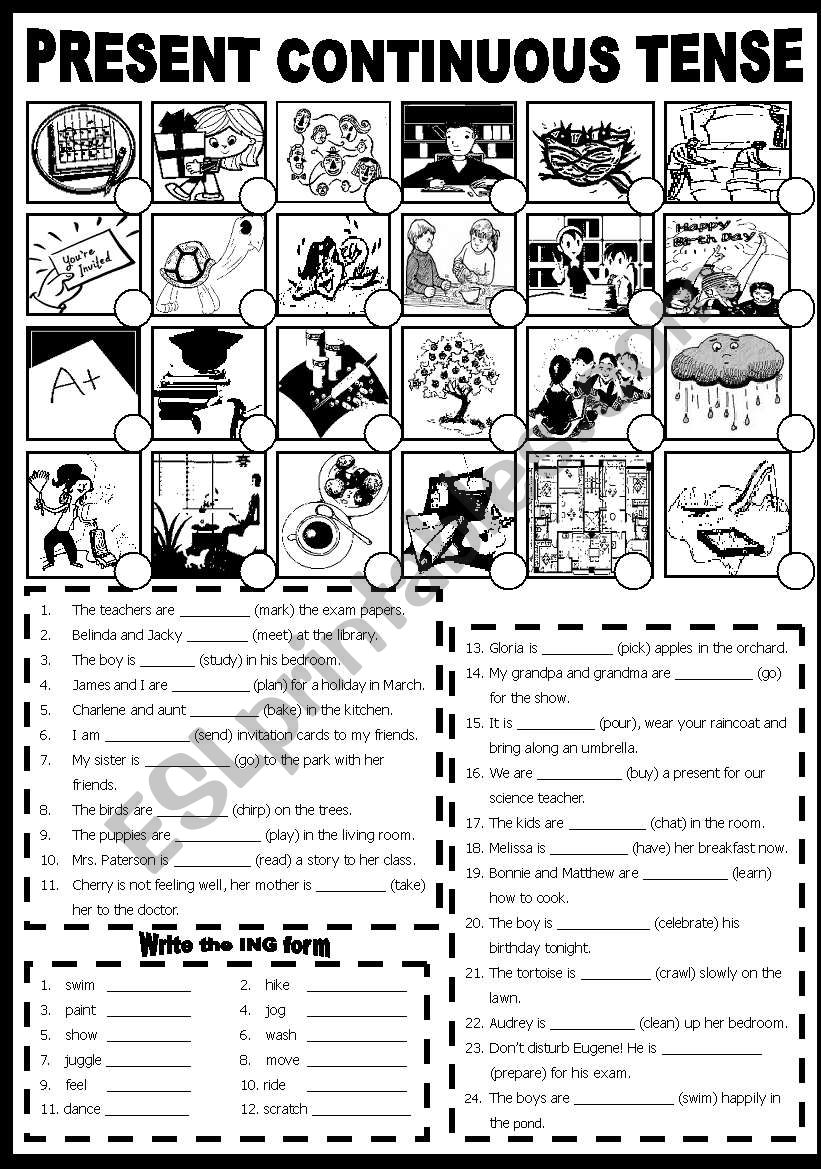 Present Continuous Tense worksheet