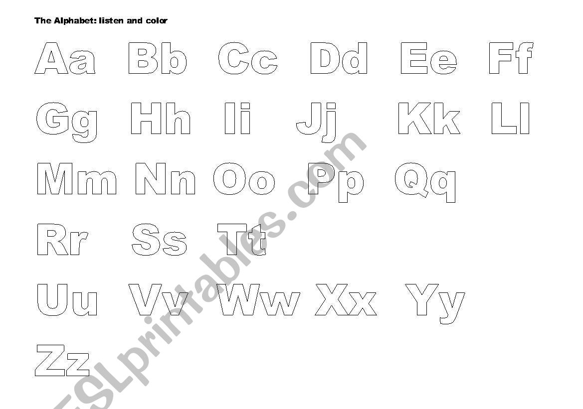 Color Me! ABCs worksheet