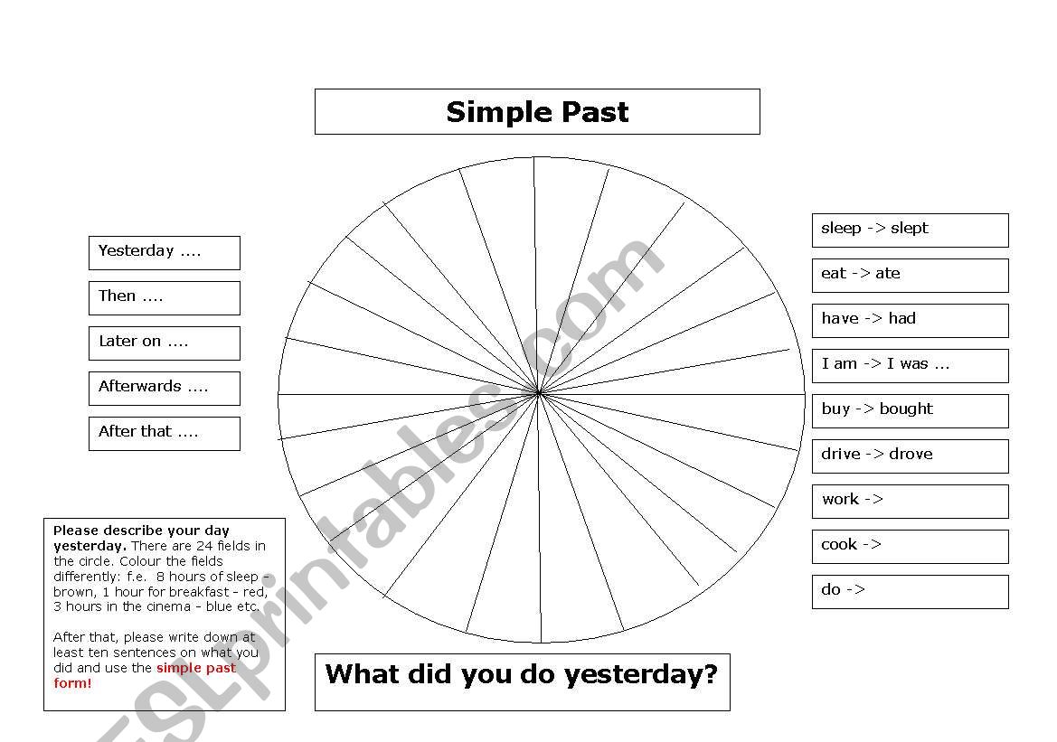 What did you do yesterday? worksheet