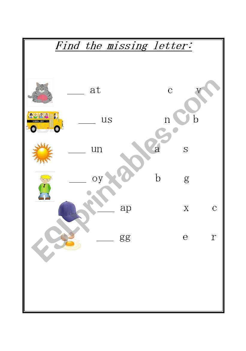 Consonants & Vowels worksheet