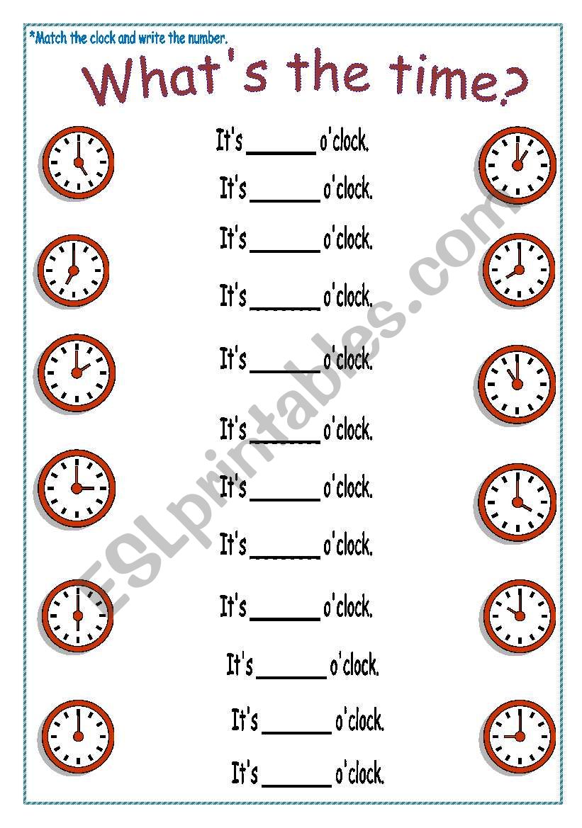 What´s the time? - ESL worksheet by Victoria-Ladybug