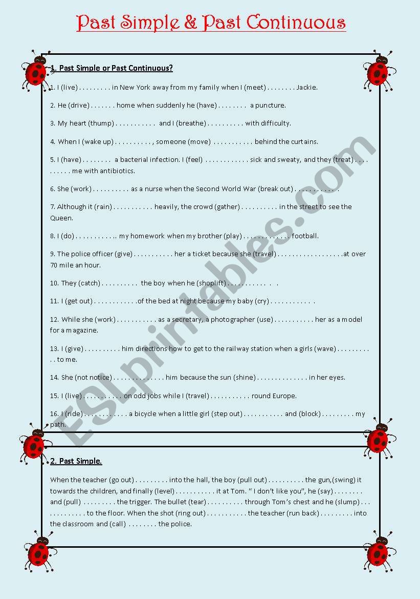 Past Simple & Past Continuous worksheet