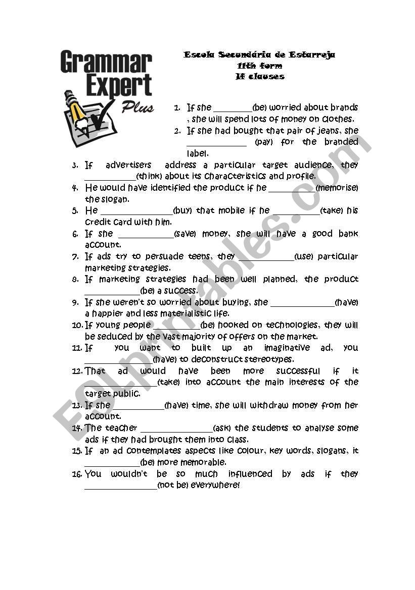 conditional sentences (types 1, 2 and 3)