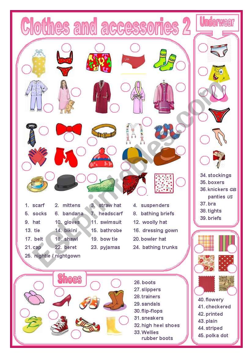 Clothes and accessories 2 (editable)