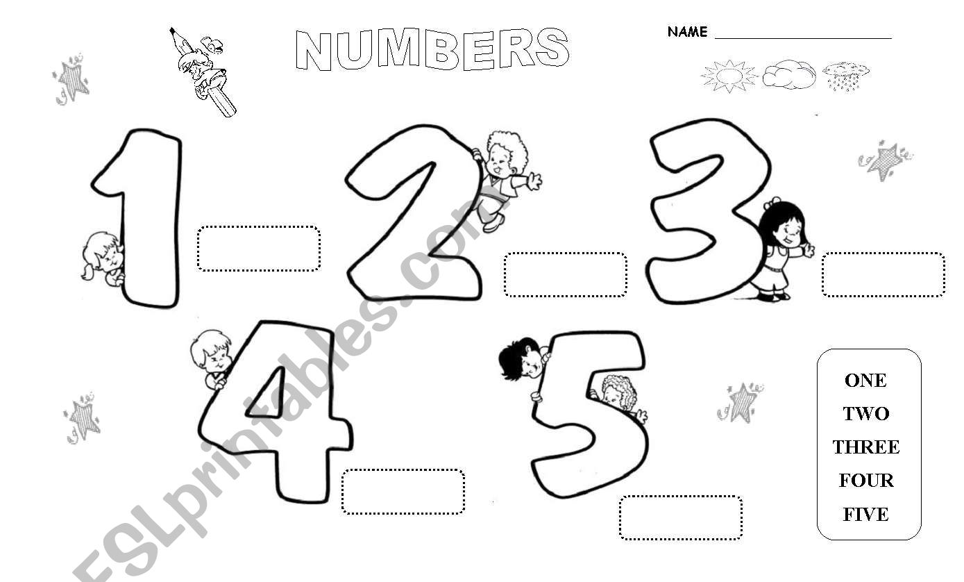 KINDER  (PRE-SCHOOL)  NUMBERS  SET 1