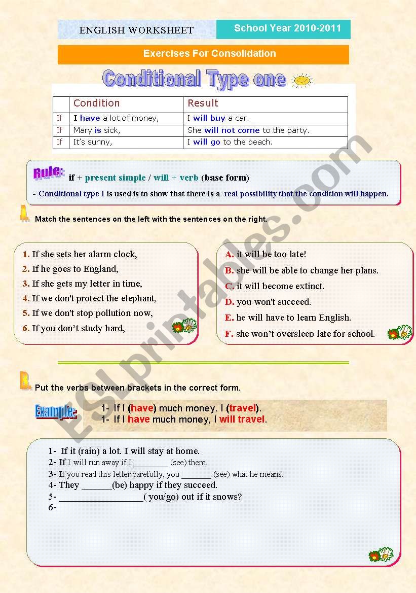 Conditional type one and three