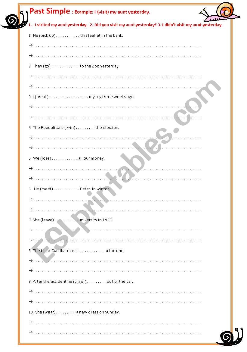 Past Simple  worksheet