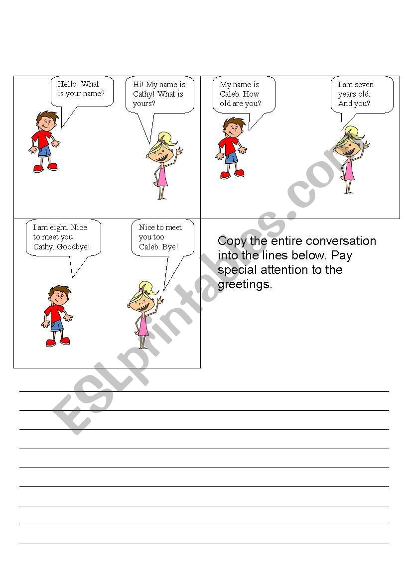 Conversation worksheet