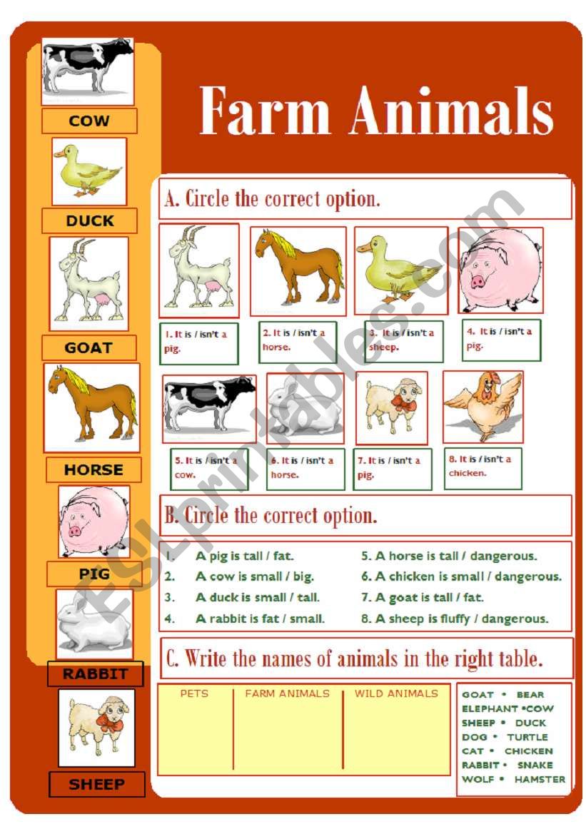 Farm Animals (08.02.10) worksheet