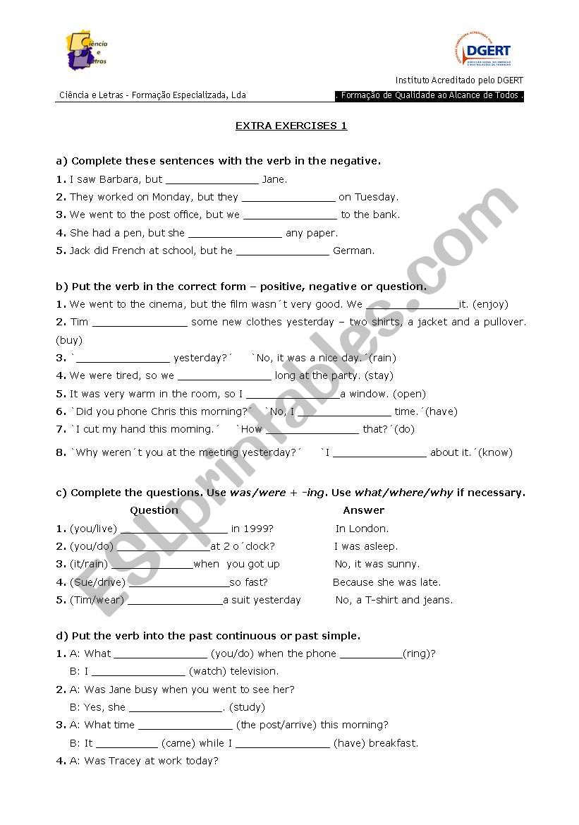 Present tense exercises worksheet