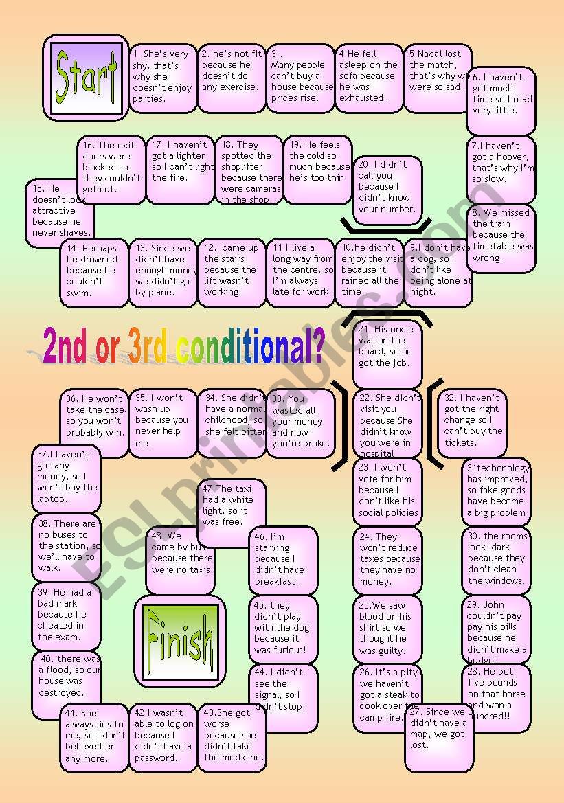 2ND AND 3RD CONDITIONAL BOARDGAME WITH KEY