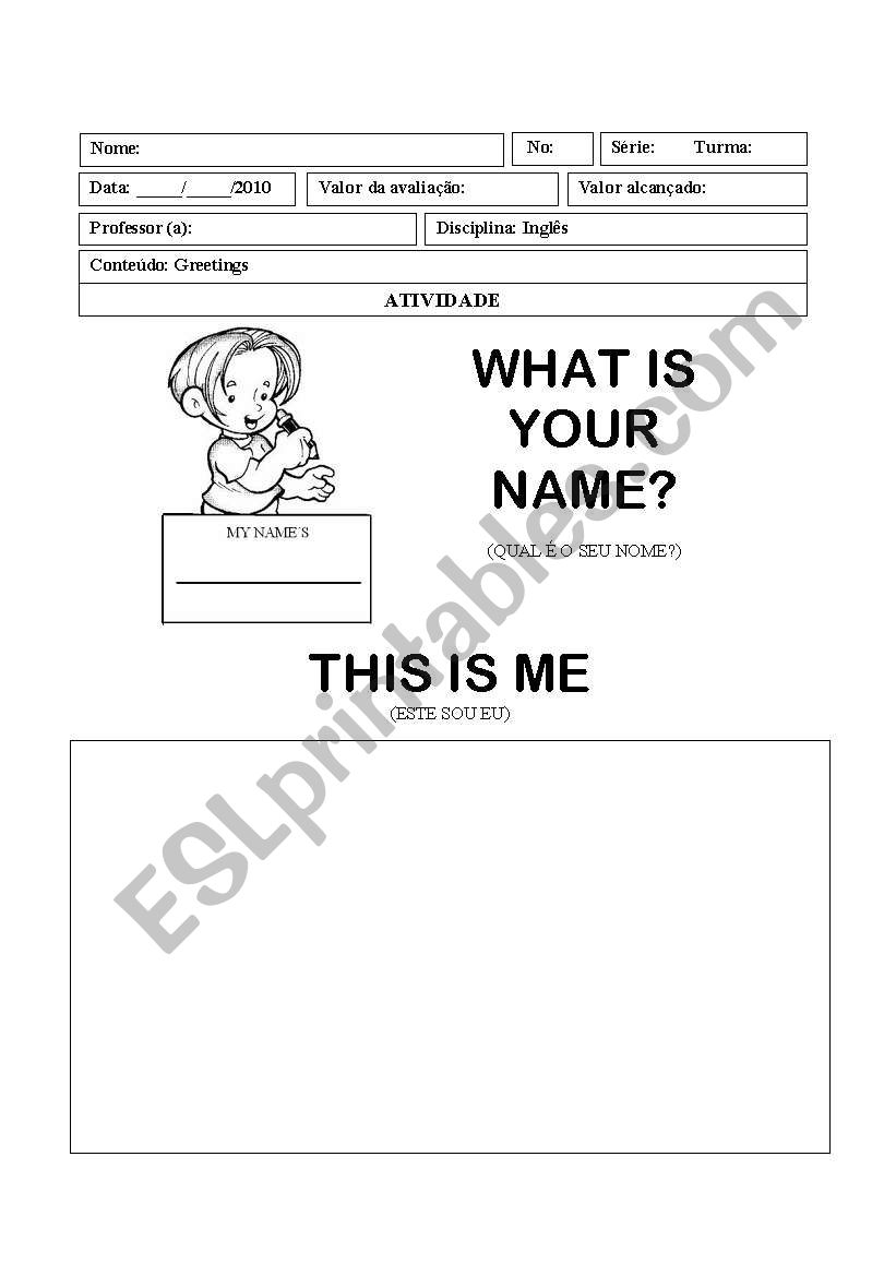 What is your name? worksheet