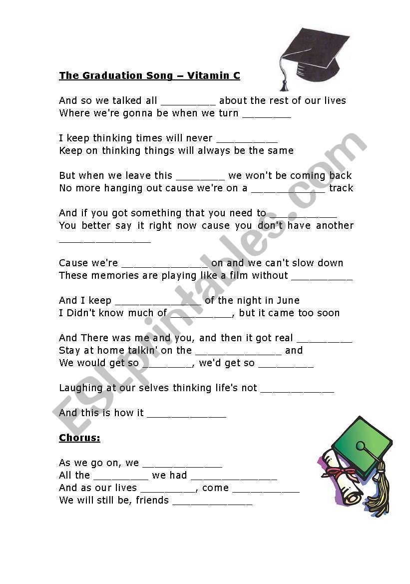 The Graduation Song worksheet