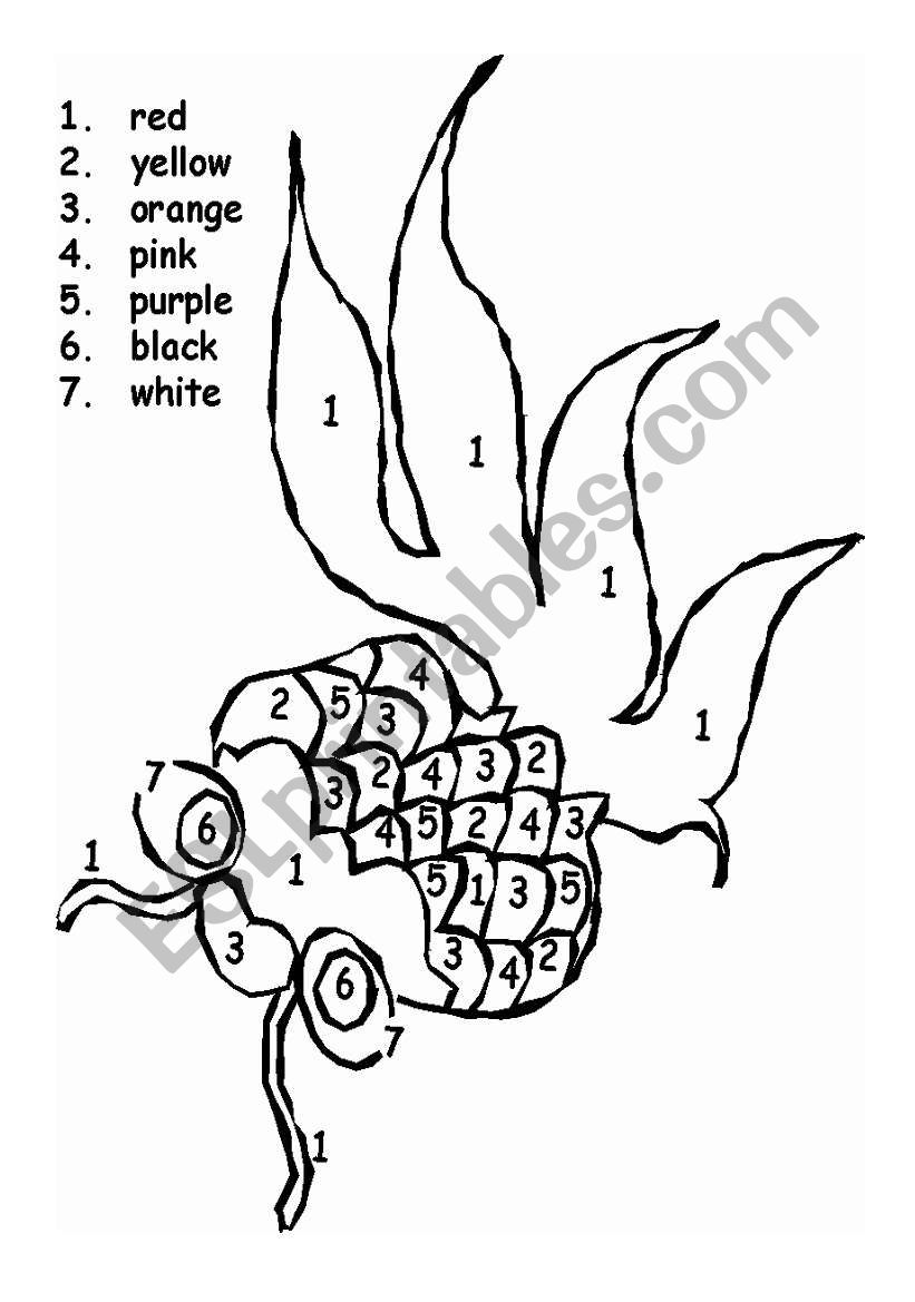 colourful goldfish worksheet