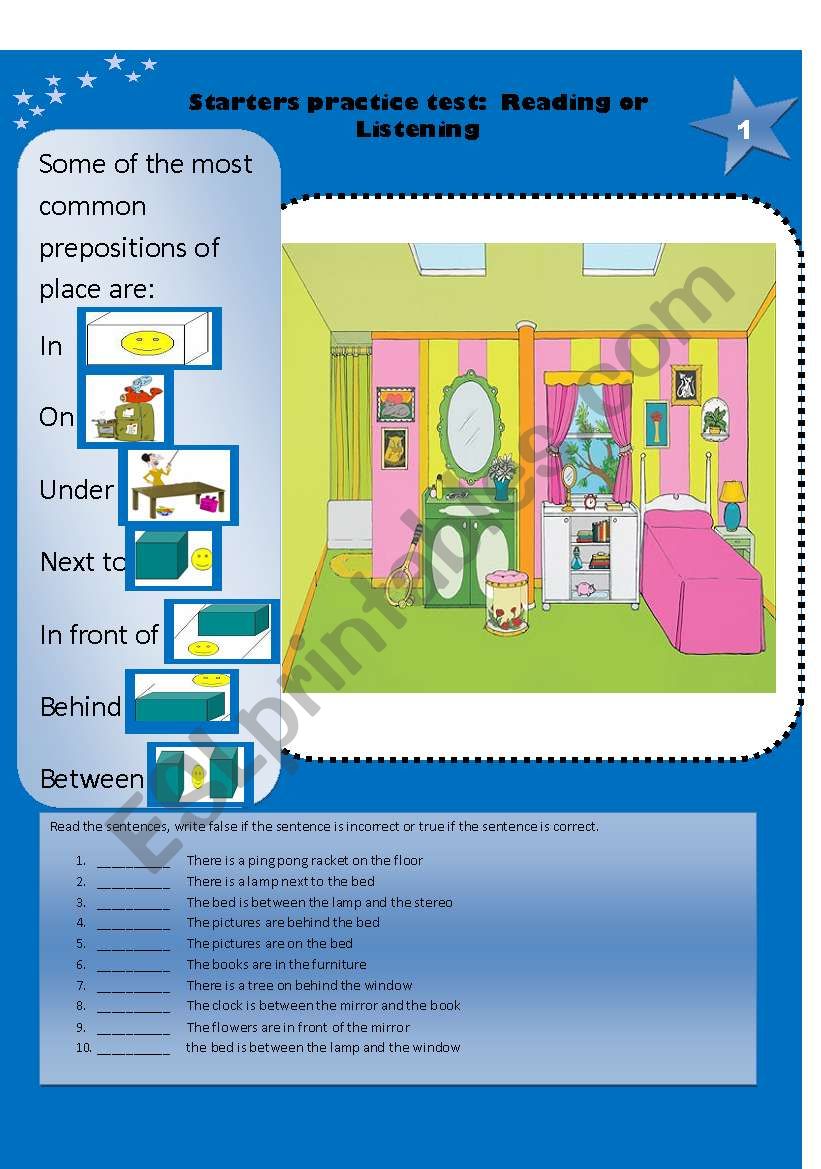 Prepositions  worksheet