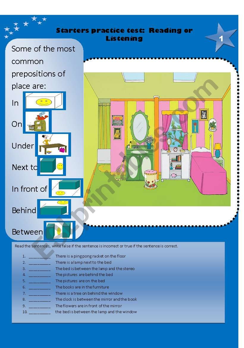 Prepositions  worksheet