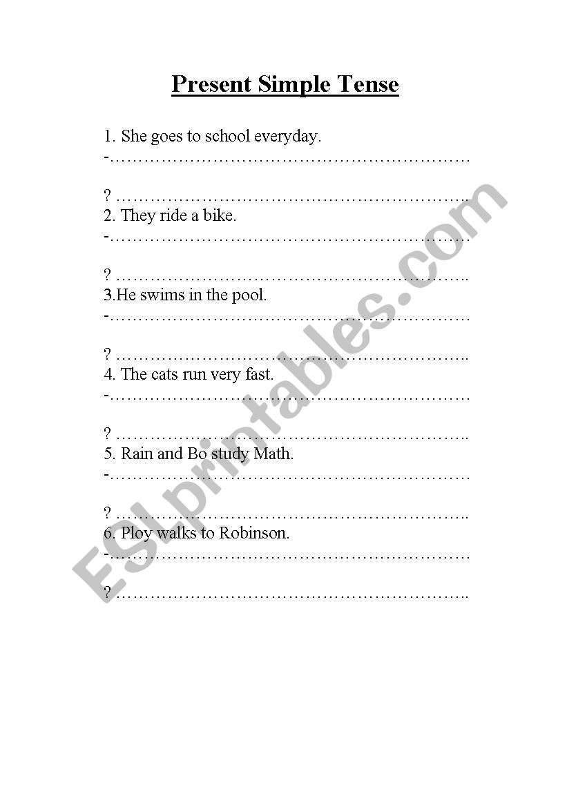 Present Simple worksheet